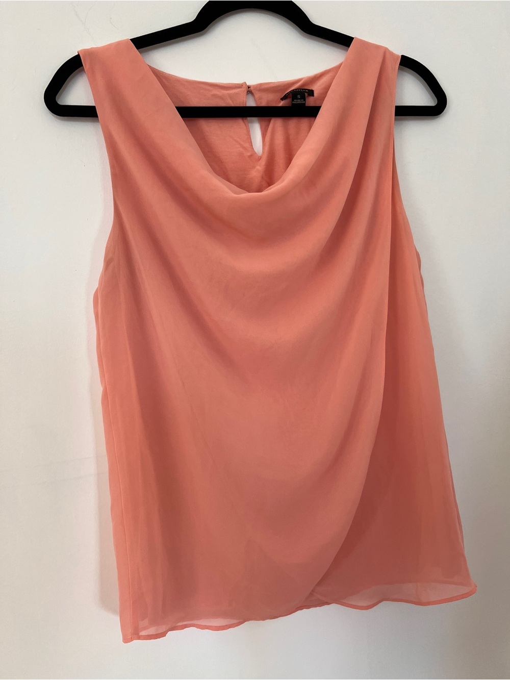 Ann Taylor S Peach Draped Cowl Neck Sleeveless Top